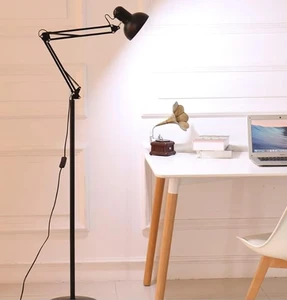 LED Floor Lamp, Modern Reading Lamp, Adjustable Standing Floor Lamp, E27 Bulb Base, Floor Light for Bedroom Living Room Office
