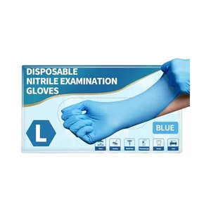 4.5 Mil Blue Nitrile Disposable Exam Glove 100 Pcs Powder-Free Latex-Free Food-Safe Chemical Resistant Gloves
