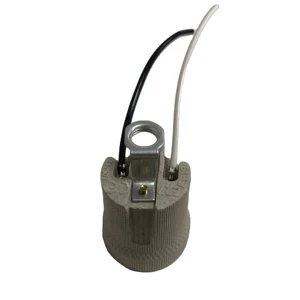 E27 Ceramic Lamp Socket ScrewLight Bulb Lamp Holder with H Bracket and Wires