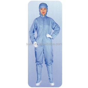ESD Cleanroom Coveralls with Conductive Yarn Anti-Static Garment for Electronic Factories OEM Unisex Sizes S-7L