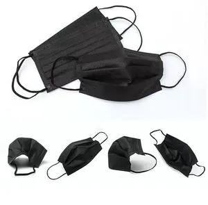Disposable Non-woven Protective Black 3ply Face Mask for Healthcare