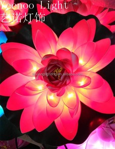 Color Optional DC12V 6w 40cm Diameter LED Float EVA Lotus Flower Light
