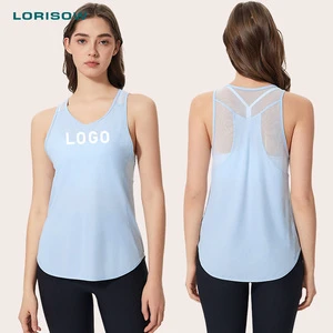 LORISOW Lightweight Women's Sleeveless Running Tops Breathable Quick Dry Gym Fitness Sports Vest Custom Logo Yoga Tank Top