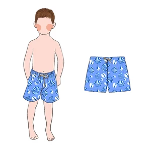 Little Glow Kid Best Selling Boys Swim Trunks Summer Beach Swimming Fashion Shorts with Custom Print OEM Service