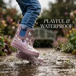 Wholesale Bulk Four Seasons Toddler Rubber Chelsea Rain Boots Elastic Side Panel Waterproof Non Slip Ankle Wellies
