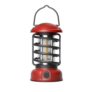 Retro LED Outdoor Camping Lantern USB Rechargeable Tent Light with Hook for Hiking & Fishing