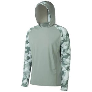 Custom Printed UPF 50 100% Polyester Waterproof Quick Dry Breathable Long Sleeve Fishing Hoodies OEM Service