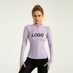 High Quality Long Sleeve Exercise Gym Wear Front Zipper Yoga Tops Laddies Women Yoga Suit Seamless Long Sleeve Crop Top