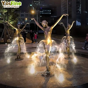 Life Size Bronze Ballerina Sculpture Fountain, Outdoor Garden Water Feature For Sale