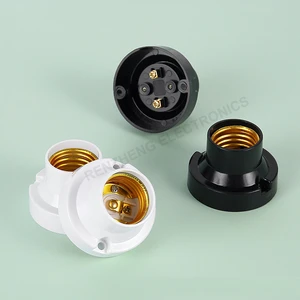 E27 LED Light Bulb Holder Base Round Fitting Socket Ceiling Light Bulb Socket Plug-In Connection Hanging Lamp Base Receptacle