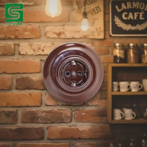 Surface Mounted Porcelain Lamp Holder White Finish with Built in Switch for Wall and Ceiling Use