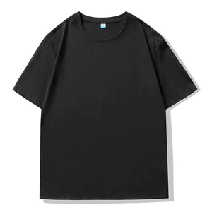 Plus Size Women's Solid Black Crew Neck Short Sleeve T-Shirt Casual Jersey Fabric Regular Fit Adult Autumn High Street 100%