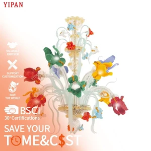 Personalized Creativity Flower Shape Glass Pendant Lamp Clubhouse Home Office Led Chandelier