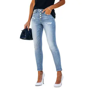 Factory Wholesale High Quality Europe and America Skinny Jeans Women Denim Jeans for Women Women Low Waist Casual Jeans