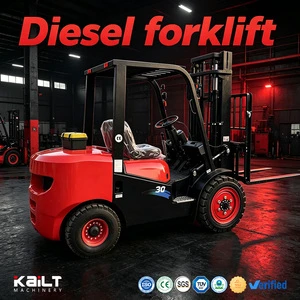 5 Ton Diesel Forklift Internal Combustion Forklift Mitsubishi Engine LED Lights for Cold Storage
