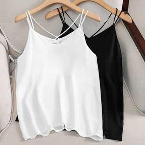 Large sleeveless loose chiffon shirt, sexy small camisole, women's inner layer, base, summer hanging neck vest