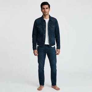 Factory Rate Men Denim Jackets Professional Quality Trending Fashion Stand Front Vintage Style Hooded Windproof 100% Cotton