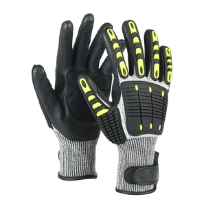 Level 5 ANSI A5 CE EN388 HPPE TPR Nitrile Gloves Anti Cut Anti Impact Anti Slip Safety Work Gloves for Construction Oilfield
