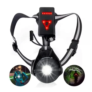 High Quality Bright Running LED Chest Lights USB Rechargeable Battery Powered For Hiking Climbing Night Safety Red Warning