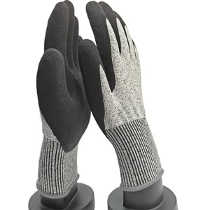 Wholesale High Quality Durable Safety Gloves EN388 Level 5 Anti-Cut Resistant Puncture-Resistant Nitrile Coated Anti-Slip