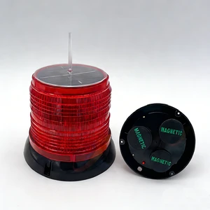 Solar Warning Light Aviation Obstruction Light Adjustable Flash Modes for Tower Crane High Building Obstacle Indication