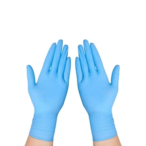 Wholesale Pure Nitrile Disposable Examination Gloves Blue Powder-Free Safety Gloves Nitrilo Guantes De Nitrilo