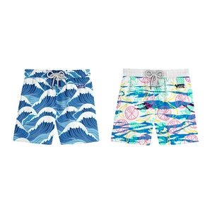 Wholesale Solid Color Summer Polyester Quick Dry Beach Blank Custom Print Logo Swimming Surfing Board Trunks Men Shorts