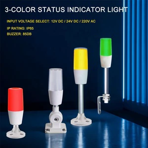 Three-color signal Tower Lights: Red, Yellow, and Green. Horn Warning Lights. Factory Mechanical Equipment signal Lights.