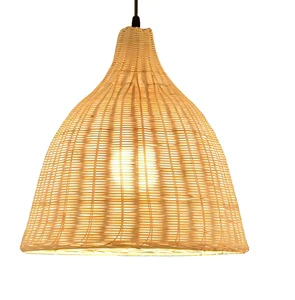 Modern Art Design Weaving Hanging Lamp Hand-Made Rattan Decorative Light Hotel Dining Room Study Bedroom Bamboo Pendant Lamp