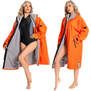 Custom Logo Men Women Oversized Long Outdoor Jacket Fleece Coat Quick Dry Hooded Poncho Waterproof Beach Swim Surf Changing Robe
