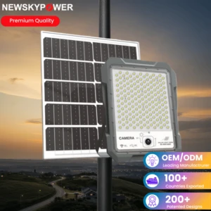 Wholesale MJ-BW Solar Flood Light Waterproof IP67 200W LED With Remote Control CCTV 1080P WIFI Camera Security Lamp for Stadiums