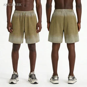 Waffle Knit Unisex Shorts Top Deals 100% Cotton Spray Washed Washed Vintage Raw Edge Casual Summer Bottoms