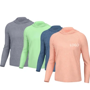 OEM Manufacturer Men's Long Sleeve UPF 50 Fishing Hoodie All-Day Outdoor Sun Protection Breathable Waterproof Windproof Shirt