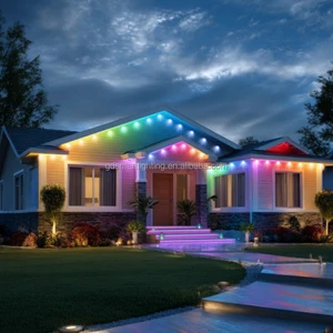 30mm IP67 Rgbw 24V Led Point Light Source Outdoor Landscape pixel Dot Lights APP Control for House Eave Permanent Lighting