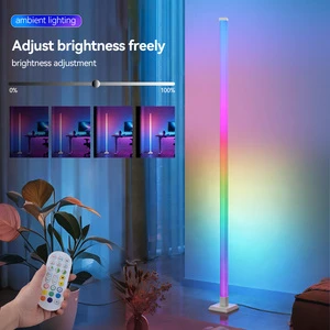 NEW Square Standing Light Corner LED Floor Lamp Remote APP Control Atmosphere Home Game TV Background USB RGBIC 4.8W 70led 1.5M