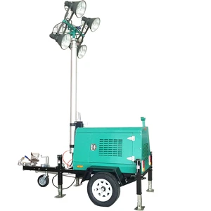 ZHONGMEI MO-1200Q Factory Mobile LED Light Tower 6m Pneumatic Motor High Efficiency 6000 Coverage Construction Machinery