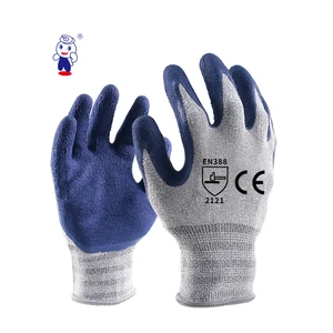 Factory Hot Sale Dongfanghong Latex Coated White Blue Work Gloves Anti-Slip Grip Industrial Safety Rubber Construction Hand