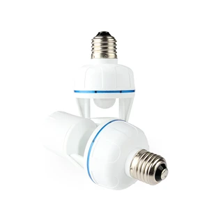 PIR Motion Sensor E27 LED Light Lamp Base Holder Plastic Bulb Socket