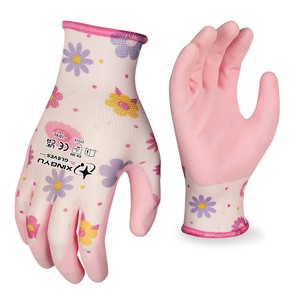 XINGYU 13 Gauge Polyester Latex Sandy Coated Excellent Grip Anti-slip for Gardening Yard Work Warehouse Safety Work Gloves
