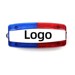 Red Blue Plastic LED Strobe Warning Light IP65 Rechargeable Flashlight With Stainless Steel Alligator Clip For Outdoor Patrol
