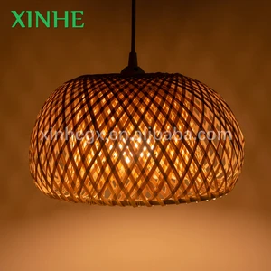 XH Handwoven China Made Good Price High Quality Home Garden Decor Hanging Rattan Bamboo Pendant Light