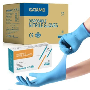 SN035 5g Blue Powder Free Medical Disposable Nitrile Gloves Bulk Examination Guantes De Nitrilo Nitrile Gloves for Hospital