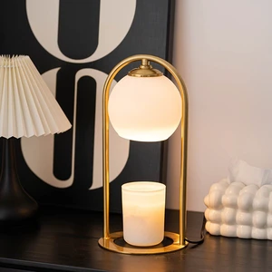 Glass Ball Modern Electric Candle Warmer Lamp Luxury Fragrance Scented Candle Table Lamp Night Light Timer Switch Aromatherapy