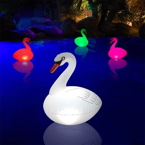 Hot Sale IP68 Waterproof Solar Inflatable Floating Swan Multi Color Swimming Pool LED Lights for Lawn Yard Party