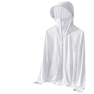 UPF50+ Outdoor Ice Silk Sunscreen Clothing for Men Women Summer Anti-UV Lightweight Breathable Fishing Hooded Wrinkle-Resistant