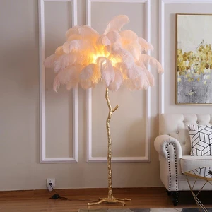 TOGETHER Nordic Designer Luxury Living Room Palm Tree Standing Lamps Modern Ostrich Feather Floor Lamp for Indoor Home Decor