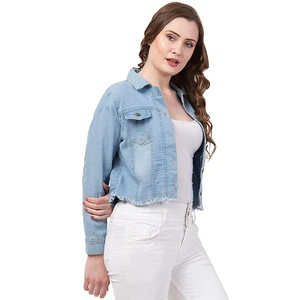 Women's Jackets Women's Denim Jacket Distressed Jean Coat Jeans Jacket for Women Girls Wholesale And Customize Breathable OEM