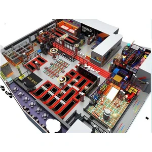 High Quality Indoor Playground Light Colorful Big Ball Pool with Indoor Trampoline Park