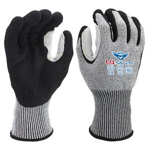 HPPE Nitrile Coated Cut Resistant Safety Work Gloves Level 5 Anti Cut Gloves for Construction