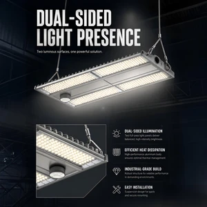 Smart Dimming Anti-glare Free Flicker Driver Warehouse Industrial Lamp 400W 600W Linear High Bay Led Light